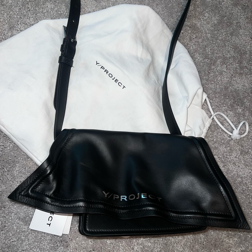 Y/Project Black Crossbody Bag Minimalist Design